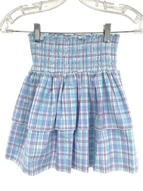 Eyelet & Ivy Plaid Tiered Smock Skirt Girl’s Size 12